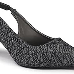 Women's Patterned Slingback Kitten Heel Pumps-image-12