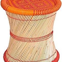 KSM Anupam Enterprises Eco Friendly Handicraft Cane Bar Bamboo Chair/Stool/Muddha/Mudda for Outdoor Indoor Furnishing 1 Piece (14 inch Height)-image-96