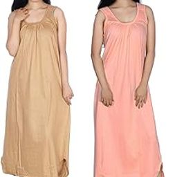 Women's Cotton Fabric Long Nighty Slip/Chemise - Full Length Camisole for Women - Plus Size Nighty - Kurti Slip-image-95