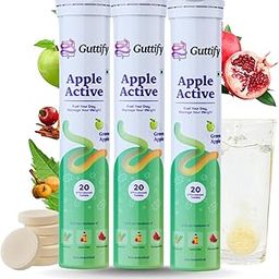 Guttify Apple Active – Boost Metabolism, Control Cravings & Gut Health Naturally | Effervescent Tablets with Garcinia, Apple Cider Vinegar with Mother & Pomegranate | 20 Effervescent (Pack of 3) | Free Doctor Consultation-4
