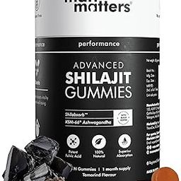 Man Matters Pure Himalayan Shilajit/Shilajeet Gummies Advanced With 75% Fulvic Acid, Ksm 66 Ashwagandha & Black Pepper | Boosts Stamina & Improves Energy Levels | No Added Sugar | Pack Of 60-4