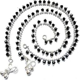 White Metal -Silver Plated Fancy Anklet/Payal Indian Traditional Ethnic Artifical Fashion Foot Jewellery Alloy Anklet-3