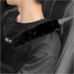 Ziciner 2 Packs Car Seatbelt Covers Shoulder Pad, Universal Soft Faux Sheepskin Shoulder Cover for Comfortable Driving, Fluffy Seat Belt Protector Help to Protect Your Neck and Shoulder (Black)-16
