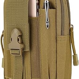 Multipurpose Tactical Nylon Waist Bags, Universal Outdoor Molle EDC Belt Waist Pouch with Phone Pocket for Camping Hiking Cycling Hunting Climbing Travel (Brown)-image-35