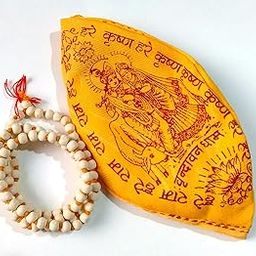 S K D Natural Tulsi Beads Mala with Gomukh Bag (Standard Size, Off-White)-image-52