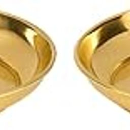 Sausthav Brass Pooja Thali 90gm | Glossy Pital Prasad Plate for Mandir, Temple, Aarti, Bhog & Festive Pooja | Small Lightweight Puja Thali for Home & Return Gifting (Pack of 2)-image-30