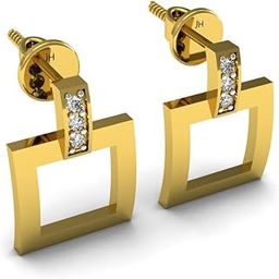 Classic Collection 18k (750) Yellow Gold and Diamond Stud Earrings-image-31