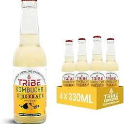 Tribe Kombucha Naturally Sparkling Herbal Tea | Probiotic Super Drink |Gut Friendly | Gluten free | Antioxidant and Hydration | Gingerade | Pack of 4 |330 ML-image-35