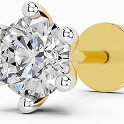sparkles Lab Grown Diamond 0.10 Carat IGI Certified Round Shape 6 Prong Solitaire Diamond Nose Pin for Women | 14K Gold FG VS Quality Diamonds-picture-19
