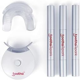 Spark Teeth Whitening Kit - 2nd Gen | Includes 3x Teeth Whitening Pen, Whitening Device, PVC Shade Card, & Mouth Tray | Blue LED Technology & Advanced PAP Formulation | Handsfree & Easy to Use-image-23