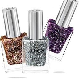 JUICE Quick-Dry, Long Lasting, Chip Resistant, Nail Polish For Women's, Gel Finish, High Gloss, F&D Approved Colors & Pigments Nail Kit, 3 In 1 Combo 10 (180 Ml)-10