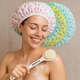 JUNJULA Shower Brush with Soft Bristles, Long Handled Back Bcrubber for Shower, 3 Pieces Waterproof EVA Plastic Shower Cap,Elastic Reusable Bathing Cap, For Woman And Man-image-118