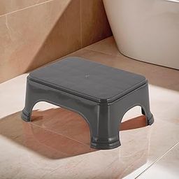 Kuber Industries Durable Bathroom Stool for Bathing | Comfortable Indoor Machiya for Sitting | Senior Citizens Bath Stool & Adults Patla Chair for Home | Plain P6 - Grey-image-36