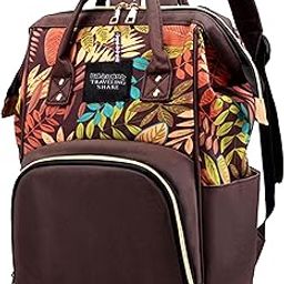 BEMBIKA Diaper Bags for Mom and Dad, Diaper Bags for mom and Baby, Mummy Bag for Multi-Function Waterproof and Large Capacity Printed Leaf Design-image-31