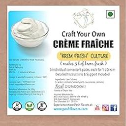 Alla's Posh Flavors Creme Fraiche Starter Culture | 5 Convenient Packets | Non-GMO | Gluten-Free | 100% Veg | Detailed Instructions Included | Makes 5 L of Creme Fraiche-image-26