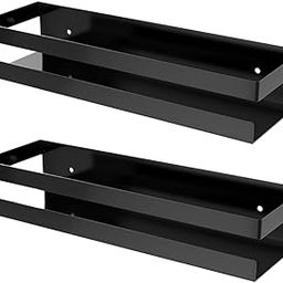 MONRA STUDIO Heavy Duty Wall-Mounted Metal Floating Storage Shelf | Multipurpose Organizer Rack for Bathroom, Kitchen, Bedroom & Living Room | Space-Saving Wall Storage Solution (BLACK-2PC)-image-59