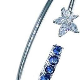 925 Sterling Silver Floral CZ Bangle For Women-image-62