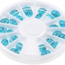 HEAVENGLOW 3D Nail Art DIY Glitter Decoration Stickers Oval Diamond Shaped Blue-image-8