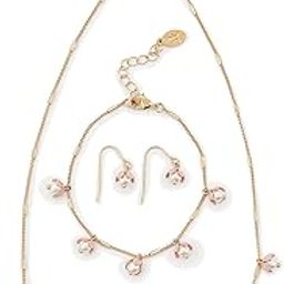 London Women's R Flower Bracelet, Earring & Necklace Set-image-75