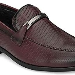 Men's Loafers Semi Casual Shoes with Horsebit Buckle/Textured Formal Shoe for Office, Slip-On Loafers/Stylish Lightweight and Comfortable Shoes-image-44