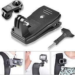 RYXOI Anti-Slide 360° Rotary Backpack Mount, Quick Release Clamp Stand Hat Clip Mount for GoPro Hero 4 5 6 7 8 Black Hero 2025-image-30