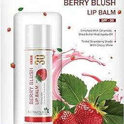 7Days Natural Berry Blush Lip Balm, SPF 30, Tinted Strawberry Shade with Ceramide and Shea Butter-60