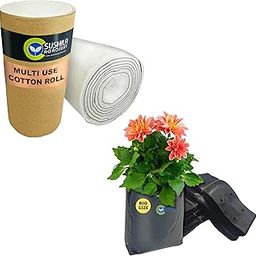 Absorbent Cotton Wool Roll 500gm used for makeup remover face cleansing multipurpose use and Sushila Agrofert 10x10 Inch Uv Protected Plant Growing Bags for Seed Germination(500 Gram)-52