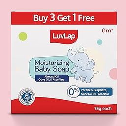 LuvLap Moisturizing Baby Soap - Gentle Bathing Bar, Almond Oil, Olive Oil & Aloe Vera, Dermatologically Tested, Free of Paraben, sulphates, Mineral Oil & Alcohol, 75g (pack of 4), Buy 3 Get 1 Free-picture-32