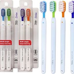 FunBlast Tooth Brush Set - Pack of 4 Toothbrush for Men & Women, Multi Angle Deep Cleaning Bristles for Sensitive Teeth, Toothbrush Soft Bristles Manual Tooth Brush for Adults - Multicolor (4)-8