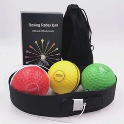 MERISHOPP Boxing Reflex Ball Headband Fitness Boxing Gear Workout Reflex Punching Ball 1 Headband 3 Ball| Punching Bag | Boxing Bag-image-40