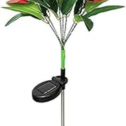 ELBME Solar Flower Lights, 42 LED, Red, Outdoor Waterproof, Decorative Garden Light-image-2