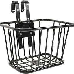 SECRET DESIRE Bicycle Bike Front Handlebar Basket with Hooks Black for Commuting Universal-image-89