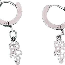 Religious Om Trishul Hoop Piercing Surgical Fashion Jewellery SEr01 Silver Stainless Steel Earrings For Men And Women-image-80