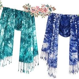 Rayon Shades Shibori Pattern Scarf, Scarves, Viscose Fabric Stole & Shawl Design for Men & Women-6