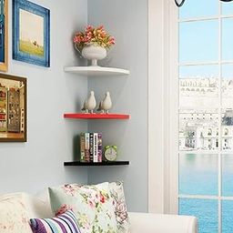 Woodilla Wooden Wall Mount Home Decor, Wall Decor, Corner Shelves, Floating Shelves, Decorative Shelves, Multi-Purpose Shelves, Living Room Decor, Shelving Unit Multifunctional -(Multicolor)-picture-28