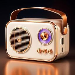 E-Trendy Shoppers Vintage Bluetooth Wireless Speaker with USB/AUX Input & Hands-Free Calling Perfect for Gift (10W RMS Power Retro, Vintage Radio Design, Rose Gold Accents, LED Display-image-25