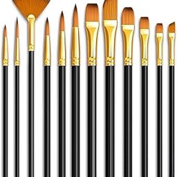 Arora 12pc Synthetic Hair Artist Mix Paint Brush Set – Ideal for Watercolor and Acrylic Painting, Perfect for Detailed Art Projects and Professional Use-71