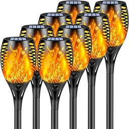 Upgraded 8 Pack Super Larger Size Solar Flame Torch Extra Bright Tiki Lights Outdoor Decorative with Flickering Flame, Solar Outdoor Lights Waterproof for Garden Pathway Yard Party, Auto On and Off-image-74
