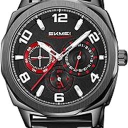 Stylish Quartz Watch for Men, Stainless Steel Wristwatch with Multifunctional Display, Water Resistant 30M - Durable & Elegant Timepiece for Casual & Formal Wear - 9350-image-37