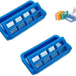 American Goods 2/Pcs Dental Bur Caddy 12 Capacity Autoclavable 275°F. Adjustable, Reversible for FG & RA Dental Diamond Burs Block Organizer (Neon Blue)-image-42