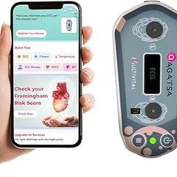 Agatsa Multivital 2.0 | 12 Lead Portable ECG device |HRV, Spo2 & Body Temperature | Heart Rate Monitor | 99% ECG Accuracy | Rechargeable Battery | PQRST Analysis & 1/3/6/12 Lead ECG by Touch | Unlimited ECG tests | Check Heart Rate in Seconds | Report-Analysis by Experts-29