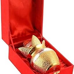 INDICRAFTSVILLA: Crafts Place to Discover World German Silver Premium Kalash with Coconut,Leaves and Royal Red Velvet Box for Pooja,Temple Use, Home Decor, Wedding Gift-500ML (Silver)-picture-32