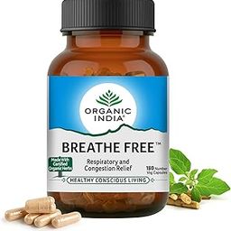 A TATA Product - Organic India Breathe Free - 180 Veg Capsules, Relieve Shortness of Breath, Wet & Dry Cough, Congestion & Respiratory Complications, Improves Lung Capacity, GMP & NPOP Certified Organic-11