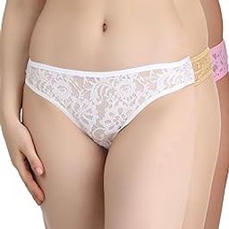Women's Mid-Rise Net Self Design Panties Bikini Briefs Set (Pack of 3)-picture-15