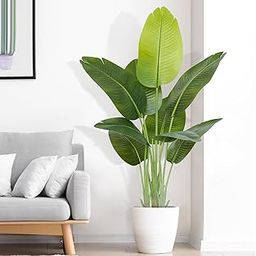 Keeplush Lifelike Bird of Paradise Artificial Plant 4ft Faux Banana Leaf Tree with 9 Trunks for Home Decor - Perfect Indoor Silk Floor Plant for Living Room, Office, and Bedroom Ambiance Enhancement-16