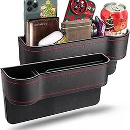 Pearo Car Side Gap Organizer|Car Accessories Interior with Mobile Holder, Bottle/Cup Holder, Card Slot|Charger Hole for Car Front Seat|Leather Storage Accessories-27