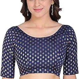 Jacquard Half Sleeve Readymade Blouse For Women - Rbblgrp2-image-62