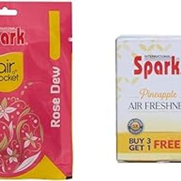 Spark International Rose Dew Air Pocket Air Freshener Last upto 30 Days (10 gram) and Pineapple 5X Long Lasting Freshness Air Freshener (Pack of 2) (Combo of 2)-picture-14