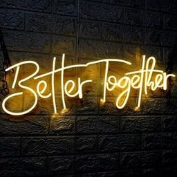 Luxury Sign India Better Together Neon Sign/Lights Neon LED Light, Decorative Light for Room, Glass Tube Lights Sign for Bedroom, Party and Bar (Size-30X12 inches) Warm White-image-60