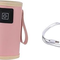 MERISHOPP Bottle Warmer Lightweight USB Milk Warmer Bag for Shopping Business Trip Mom Pink-image-79